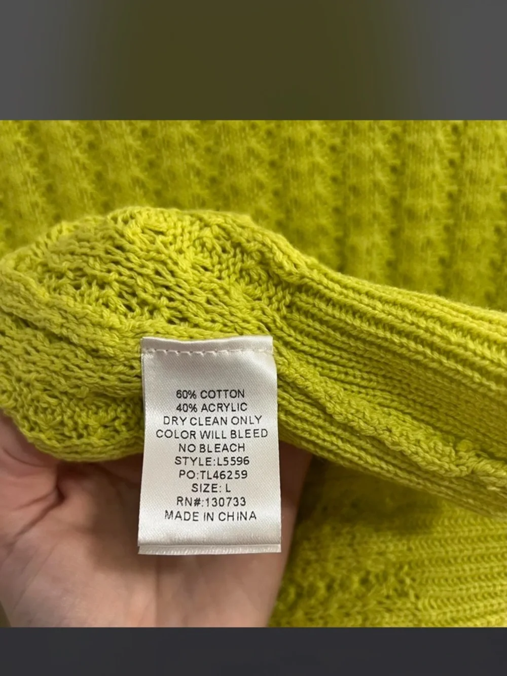 UMGEE Lime Green Cozy Ruffle Neck Sweater with Balloon Sleeves - Picture 7 of 7
